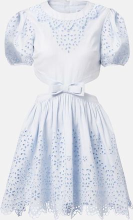 Self Portrait Abito corto ricamato con cut-out e fiocco