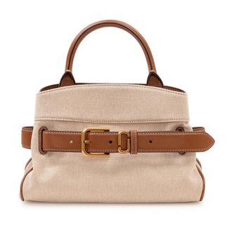 Marc Jacobs Leren Riem Details Canvas Zak Tas - Dames - Handtassen - Beige - ONE Size - Tassen
