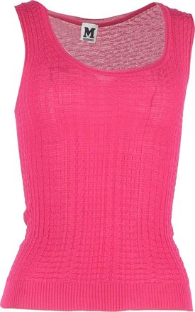 M Missoni Knit Sleeveless Top in Pink Cotton