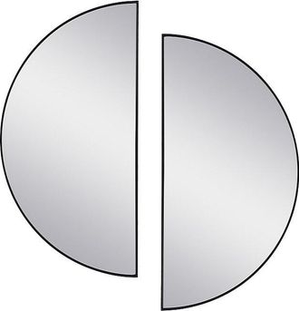 Vente-Unique Juego de 2 espejos semicirculares design de metal - Ancho 50 x Alt. 100 cm - Negro - GAVRA