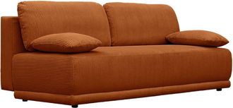 Sweeek Sof&aacute; cama en pana fina con ba&uacute; de almacenamiento, 3 plazas, camel