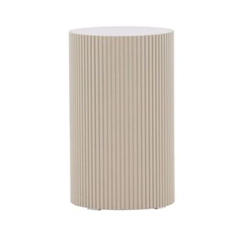 Meubles et Design Mesa auxiliar redonda de madera &oslash;30,5cm - Beige