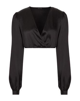 8 by YOOX SILK V-NECK CROP BLOUSE