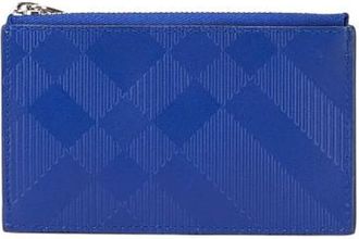 Burberry Pre-owned Wallets, female, Blue, Size: ONE SIZE Pre-owned Nova Check Leather Card Coin Case