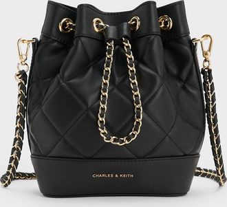 Charles & Keith Julia Quilted Two-Way Bucket Bag