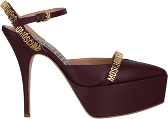 Moschino Logo Lettering Ankle Strap Pumps