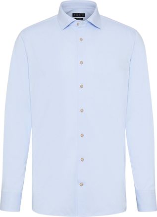 Bugatti Langarmhemd BUGATTI, Herren, Gr. 3XL, Normalgr&ouml;ssen, blau (hellblau), 53% Polyester, 47% Baumwolle, normal, eckige 2-Knopf-Manschette, Hemden Langarmh