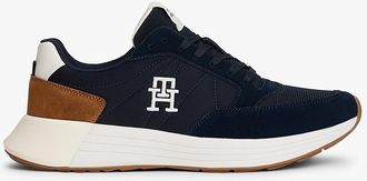 Tommy Hilfiger Mens Suede Mix Runner Sneaker - Navy - US 11.5 / EU 45