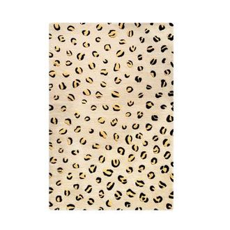 Maison Deux Leopard Rug in Beige /Brown And Black Print at Nordstrom, Size 4Ft 0In X 4Ft 0In