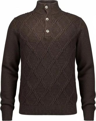 Gentiluomo Turtle LS - Heren - Truien - Bruin - Maat: M Wol