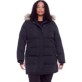 Alpine North AULAVIK PLUS SIZE - Vegan Down Mid-length Hooded Parka Coat in Black at Nordstrom, Size 2X
