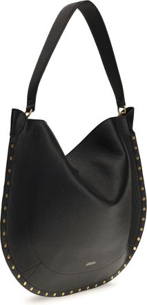 Isabel Marant Womens Oskan Hobo Shoulder Bag Black Calf Leather Bos Taurus