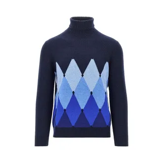 Ballantyne Diamond-shaped cashmere turtleneck sweater Man 48