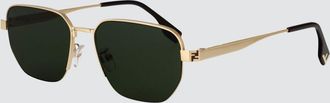 Fendi Occhiali da sole in metallo con design irregolare e logo impresso
