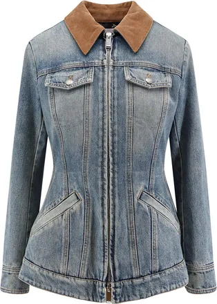 Alexander McQueen Denim Jacket With Volant-Donna