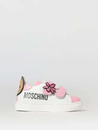 Moschino Leather Sneakers with Printed Logo