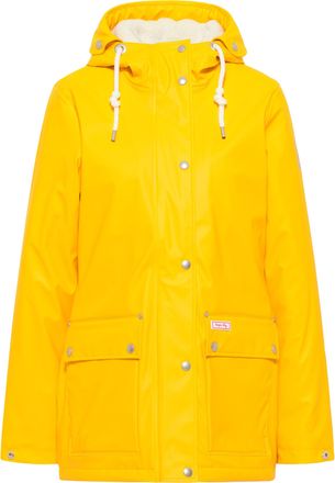 Mymo Regenjas met voering van imitatiebont keepsudry Dames zonnig geel