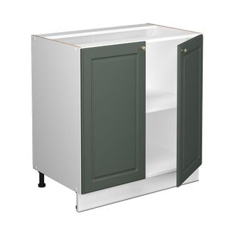 Vicco Armario Bajo Para Fregadero Fame-line, Verde Dorado Casa De Campo, 80 Cm Con Estante, Et Antracita