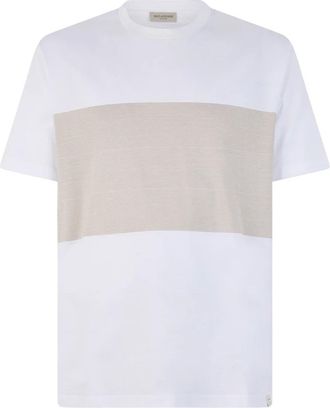Paul & Shark T-shirt in Cotone Perl&eacute; con Fantasia a Righe - - Tops - Uomo - Bianco - XL