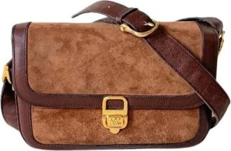 Celine Pre-owned Cross Body Bags, female, Brown, Size: ONE SIZE Pre-owned Vintage Triomphe Flap Bag