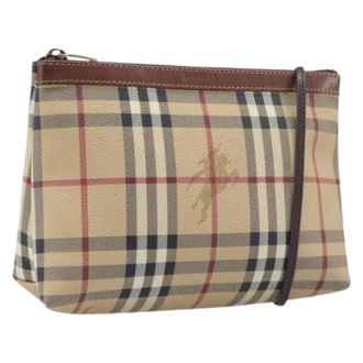 Burberry Pre-owned Vintage Schoudertas - Dames - Pre-owned - Beige - Maat: ONE Size Leer
