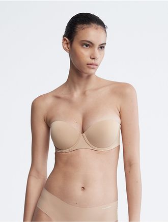 Calvin Klein Womens Strapless Push-Up Bra - Brown - 32DDD