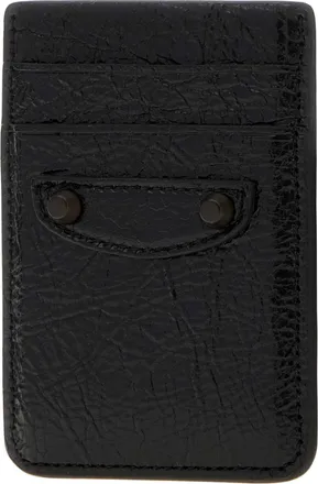 Balenciaga Mens Black Leather Le City Card Holder Portafogli Wallet