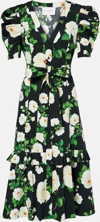 Carolina Herrera Floral cotton-blend midi dress