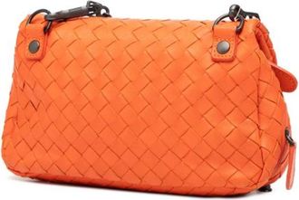 Bottega Veneta Pre-owned Cross Body Bags, female, Orange, Size: ONE SIZE Pre-owned Leather Crossbody Bag