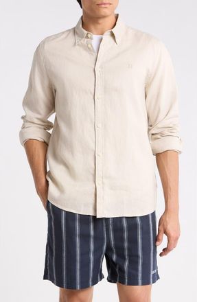 Les Deux Kristian Linen Button-Up Shirt in Light Sand at Nordstrom Rack, Size Xx-Large