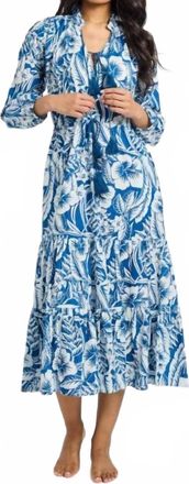 Mille Astrid Midi Dress In Blue Hibiscus