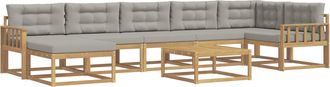 vidaXL Conjunto De Sof&aacute;s De Exterior 8 Uds. Blanco Y Gris Claro Vidaxl