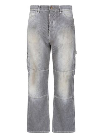 Cultura Relaxed Fit Denim Jeans with Vertical Pinstripe Pattern and Vintage Aesthetic
