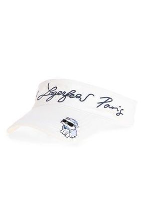 Karl Lagerfeld Admiral Choupette Visor in White at Nordstrom Rack