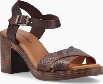 Hush Puppies Womens Georgia Womens Heeled Sandals - Brown - Size: 5