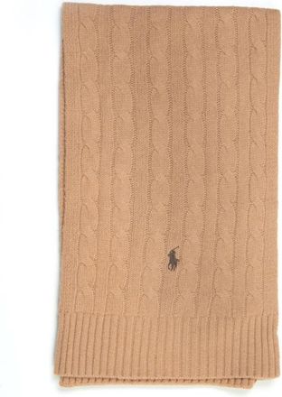 Polo Ralph Lauren Geribbeld Wollen Sjaal - Heren - Wintersjaals - Beige - ONE Size - Wol - Accessoires