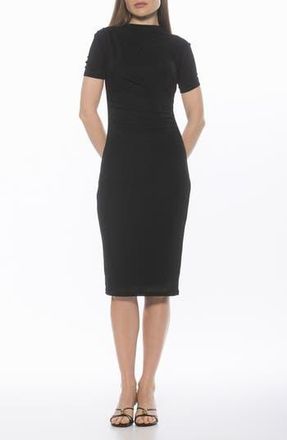 Alexia Admor Santal Draped Sheath Dress in Black at Nordstrom Rack, Size X-Large