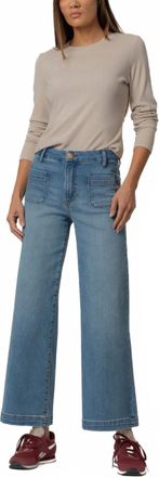 Kut from the Kloth Meg High Rise Wide Leg With Patch Jeans In Totally