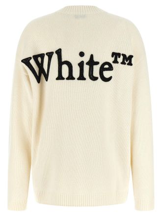 Off-white Logo-Embroidered Wool Blend Sweater - Cream