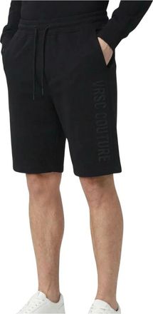 Versace Korte Broeken, Heren, Zwart, L, Katoen, Bermuda Embossed