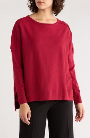 Adrianna Papell Drop Shoulder Tunic Sweater in Cranberry at Nordstrom Rack, Size X-Large