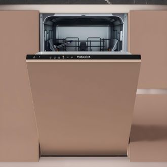 Hotpoint Black 10 Place Setting Slimline Integrated Dishwasher - 47dB - E Rated