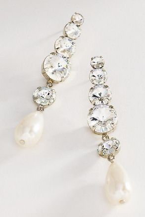 Lelet NY Athena Pearl Linear Drop Earrings