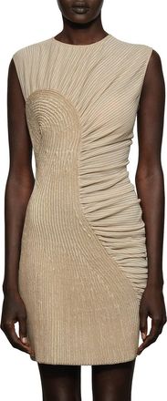 Et Ochs Aisling Combo Knit Dress In Sand