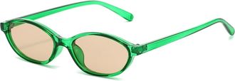 Generic Mens Small Frame Vacation Sunglasses Outdoor Commuting Womens Sports Sun Glasses(Green)