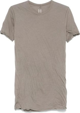 Rick Owens T-Shirts, male, Gray, S, Grey Cotton T-shirt with Draped Effect