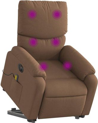vidaXL Vidaxl - Sill&oacute;n De Masaje El&eacute;ctrico Reclinable Elevable Tela Marr&oacute;n