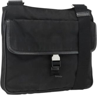 Prada Pre-owned Cross Body Bags, female, Black, Size: ONE SIZE Pre-owned Vintage Nylon Shoulder Bag
