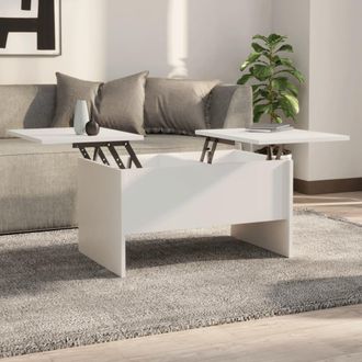 vidaXL Vidaxl - Mesa De Centro Madera De Ingenier&iacute;a Blanco 80x50x42,5 Cm
