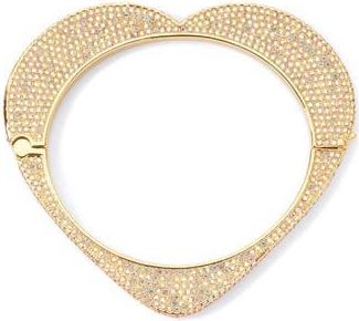 Kurt Geiger Pav&eacute; Crystal Heart Bangle Bracelet in Pink at Nordstrom Rack